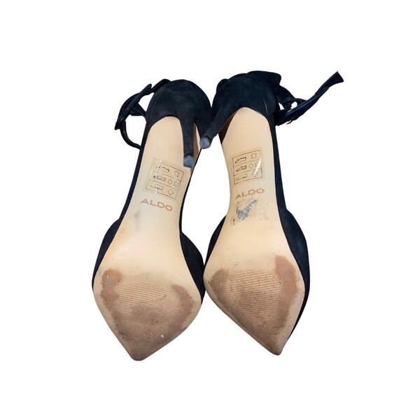 Aldo Onaedia Heels Pointy Toe Wide Ankle Strap Buckle Pump Stiletto Size 8.5 - Picture 3 of 5